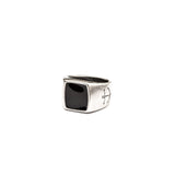 Anello Quadrato Nero lucido
