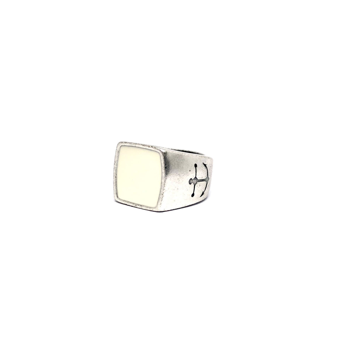 Anello Quadrato Panna lucido