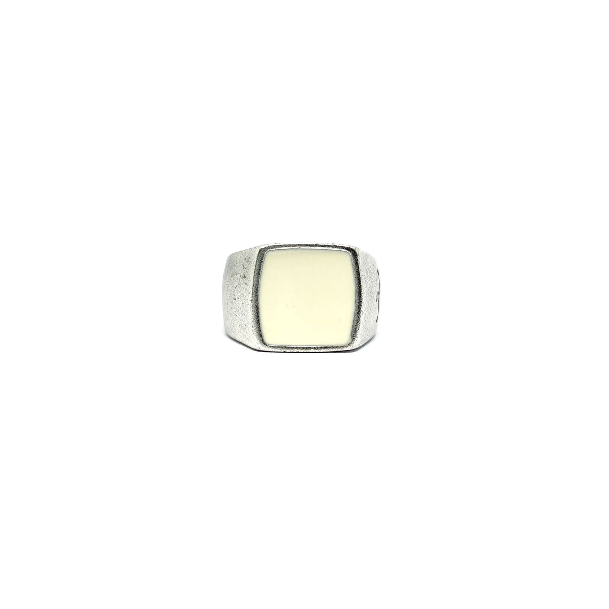 Anello Quadrato Panna lucido