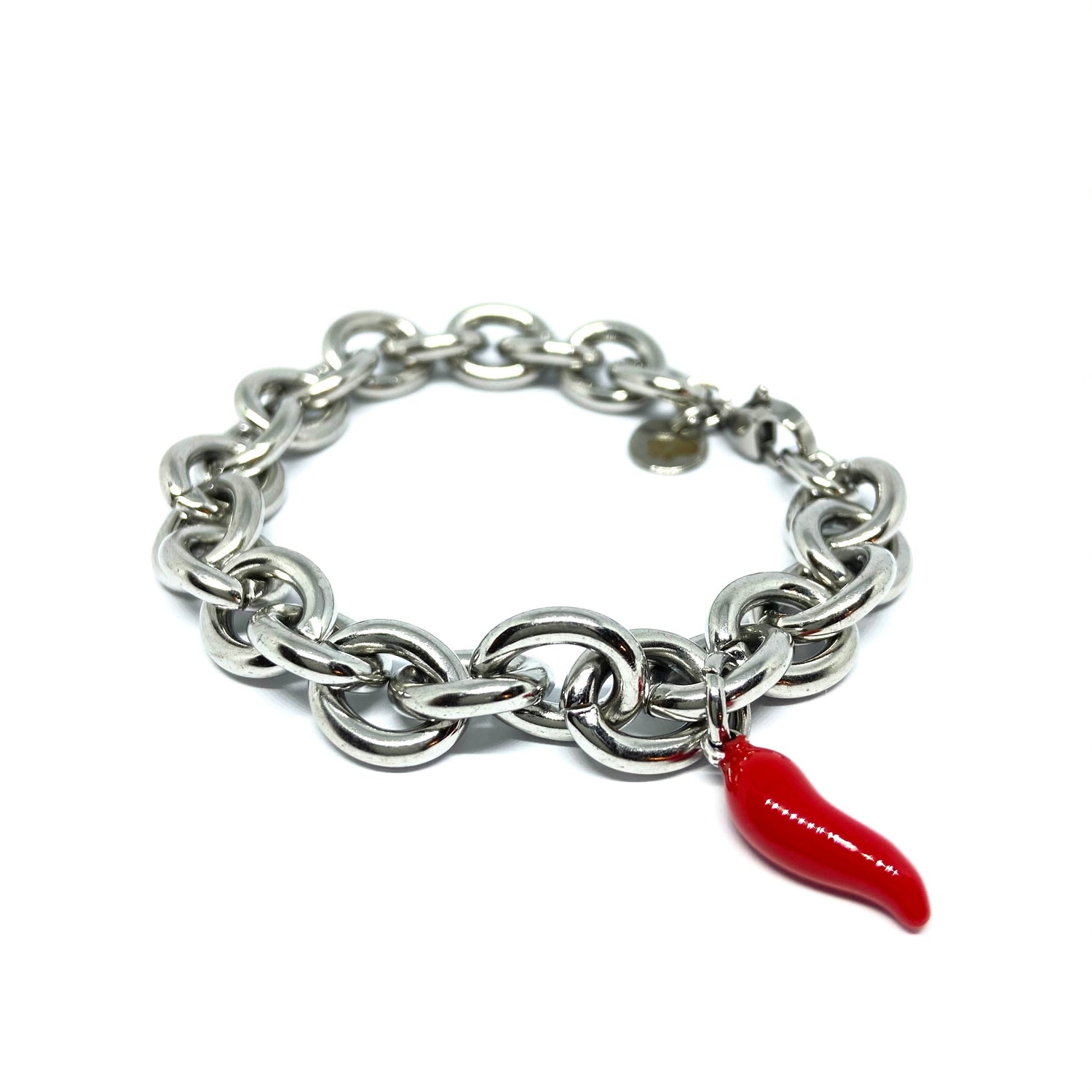 Rolo' Acciaio charms Corno Rosso