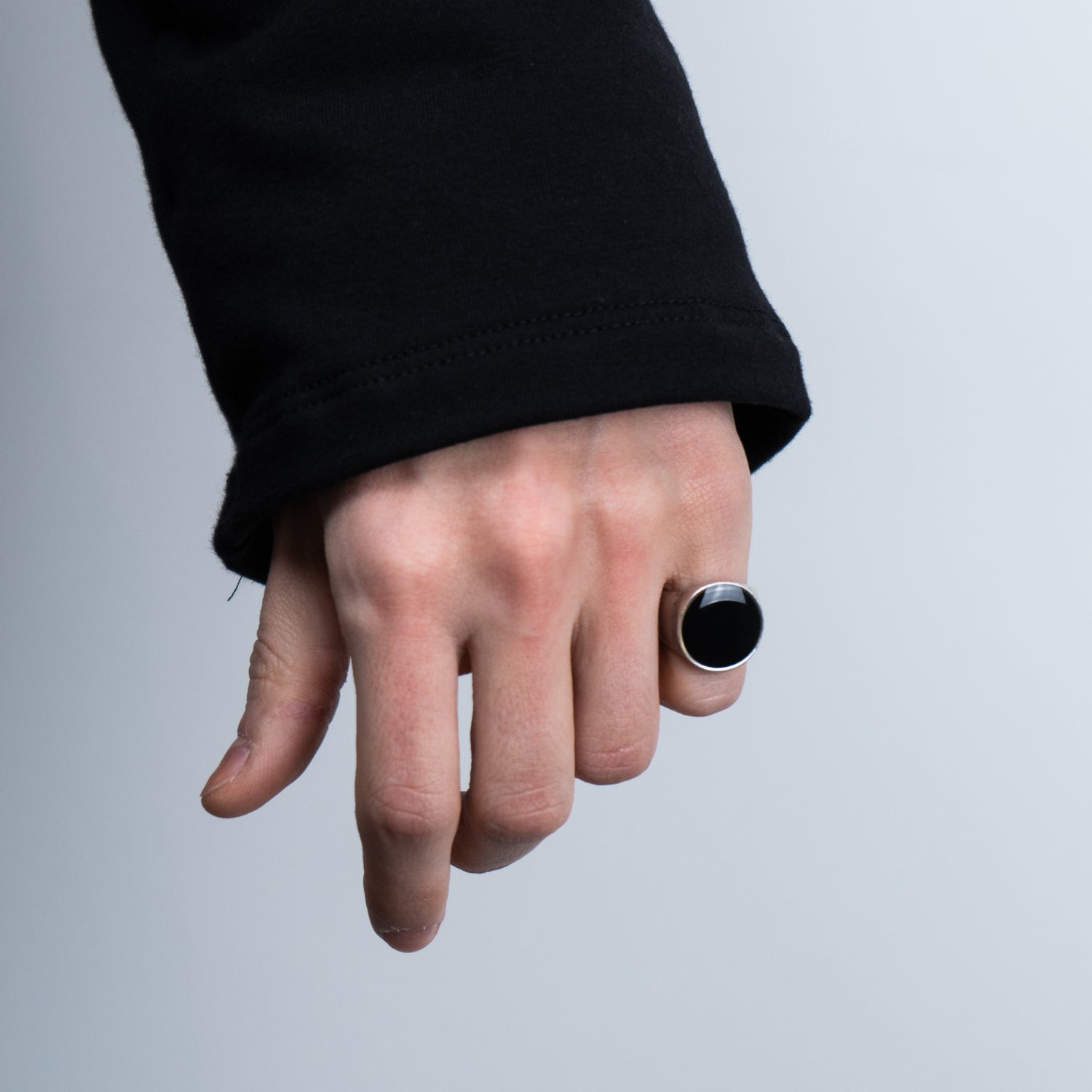 Anello Rotondo Nero lucido